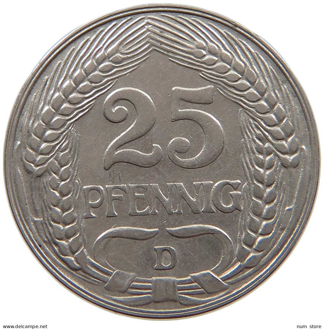 KAISERREICH 25 PFENNIG 1909 D  #a086 0959 - 25 Pfennig