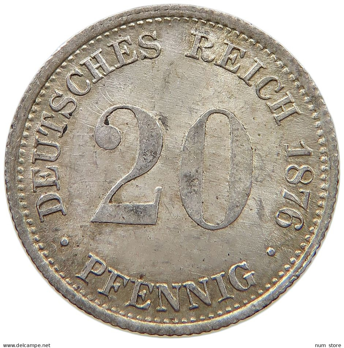 KAISERREICH 20 PFENNIG 1876 G  #t138 0263 - 20 Pfennig