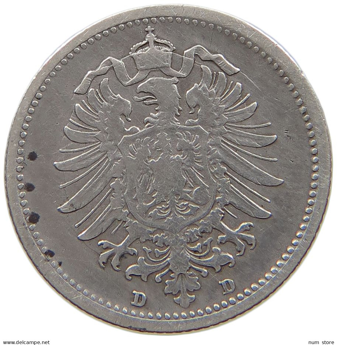 KAISERREICH 20 PFENNIG 1876 D  #t159 0117 - 20 Pfennig