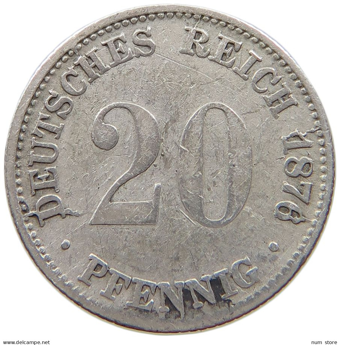 KAISERREICH 20 PFENNIG 1876 E  #a004 0281 - 20 Pfennig