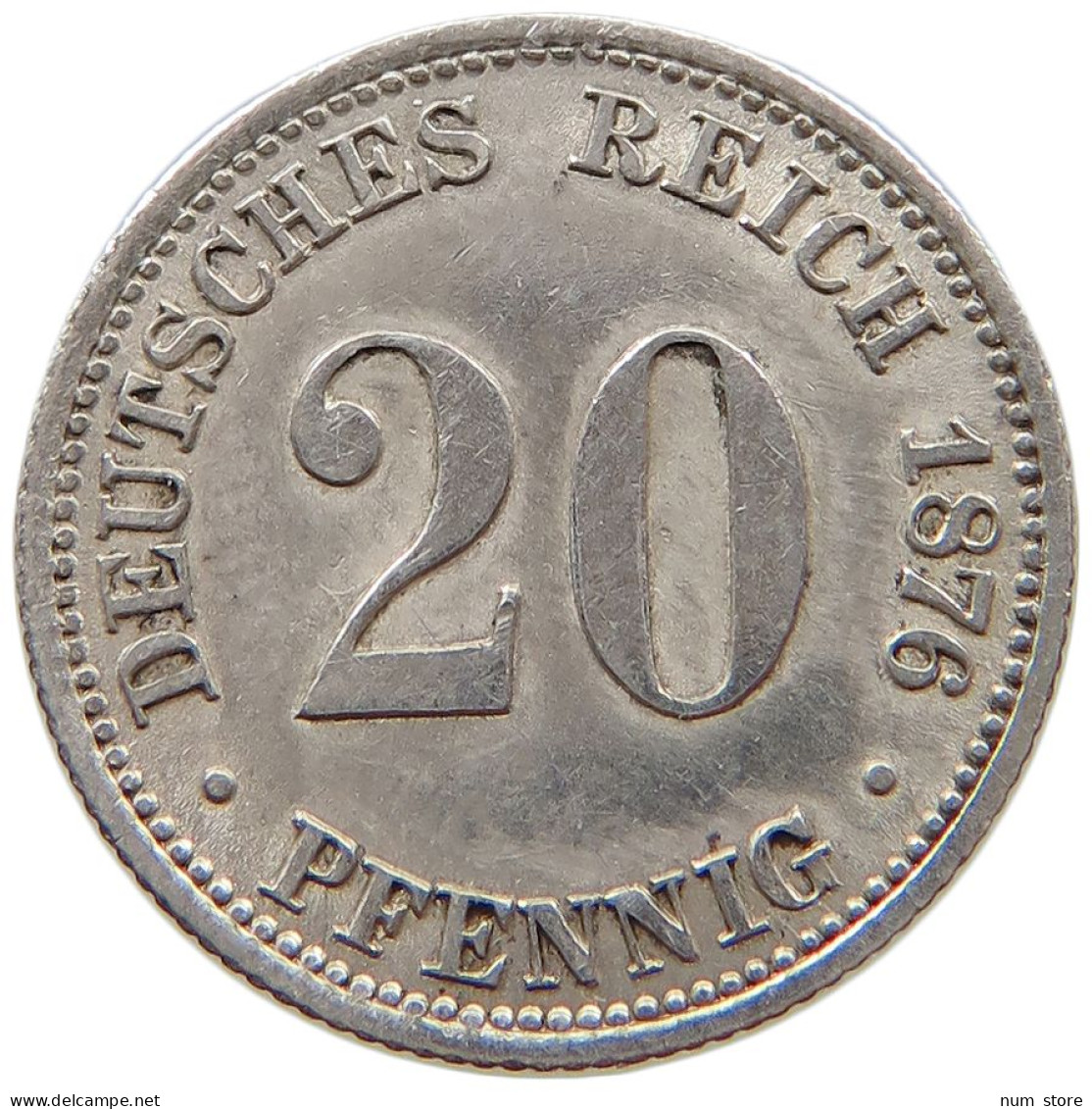 KAISERREICH 20 PFENNIG 1876 B  #t142 0225 - 20 Pfennig