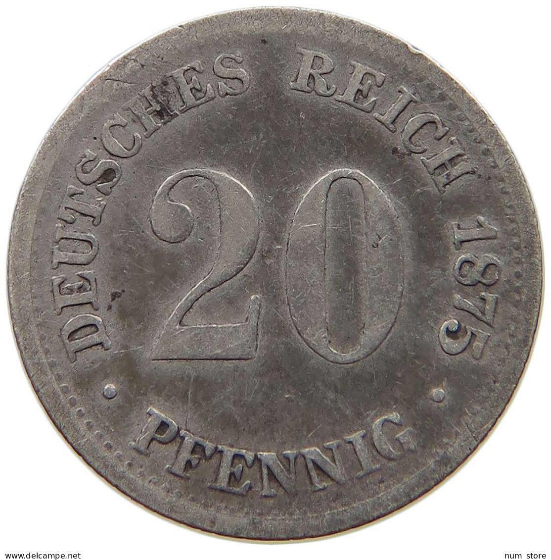 KAISERREICH 20 PFENNIG 1875 F  #s056 0337 - 20 Pfennig