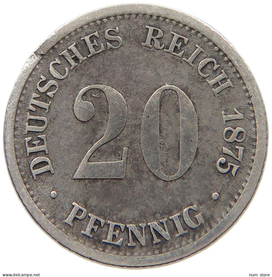 KAISERREICH 20 PFENNIG 1875 F  #a091 0933 - 20 Pfennig