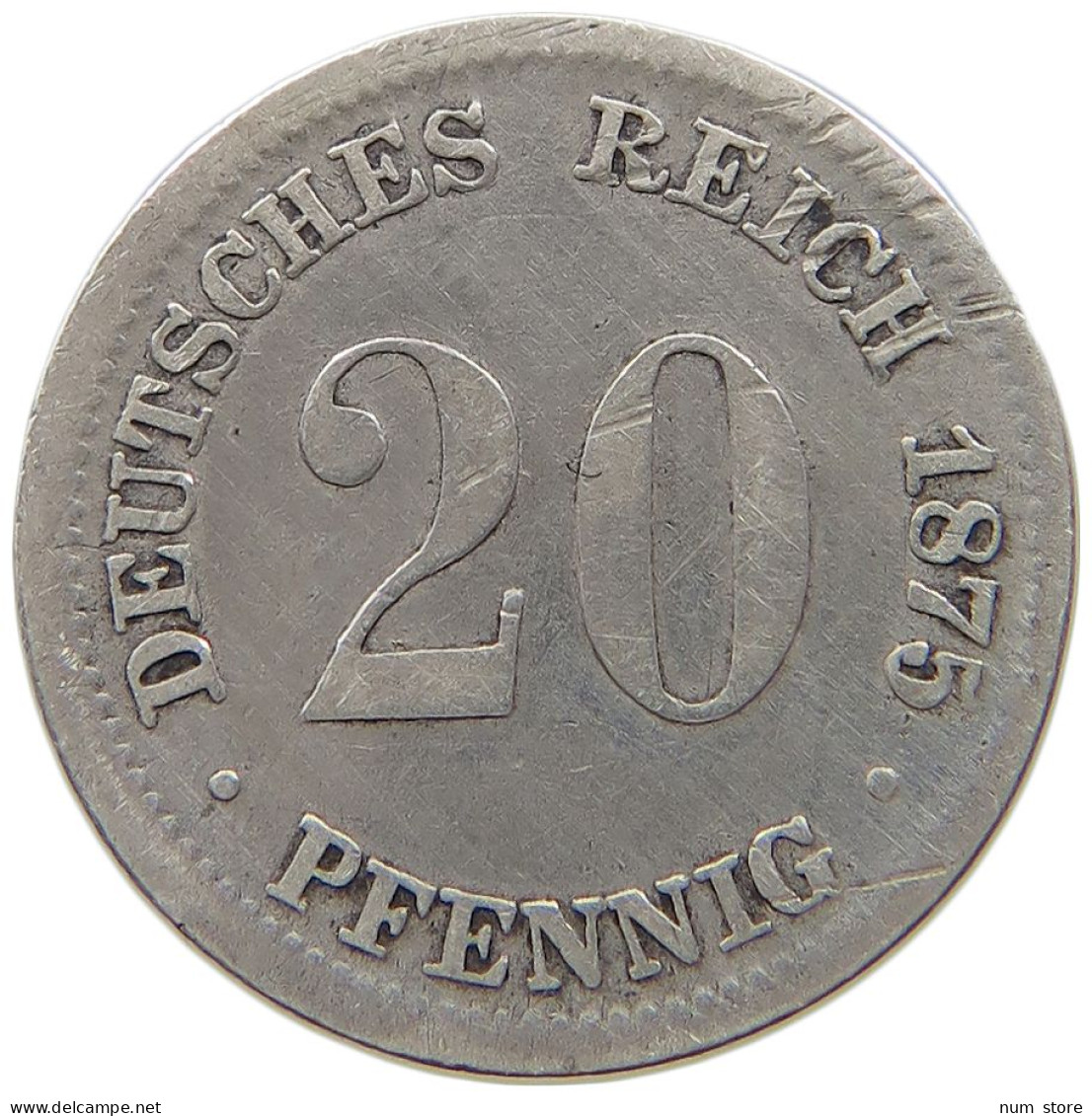 KAISERREICH 20 PFENNIG 1875 D  #a069 0323 - 20 Pfennig