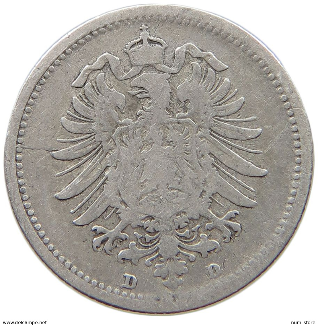 KAISERREICH 20 PFENNIG 1875 D  #t148 0775 - 20 Pfennig