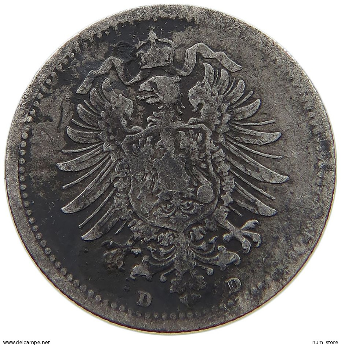 KAISERREICH 20 PFENNIG 1875 D  #s060 0395 - 20 Pfennig