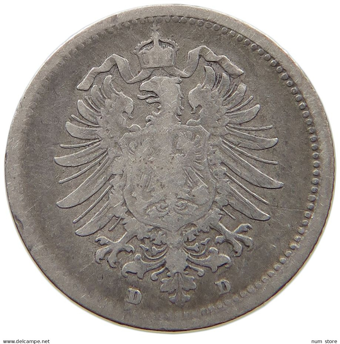 KAISERREICH 20 PFENNIG 1875 D  #a091 0937 - 20 Pfennig