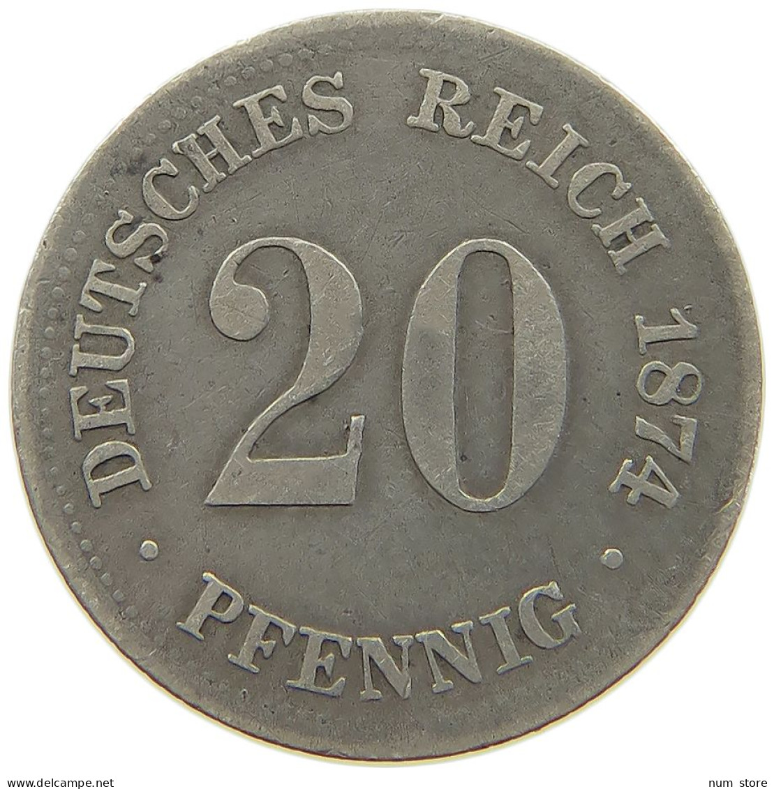 KAISERREICH 20 PFENNIG 1874 F  #a070 0237 - 20 Pfennig