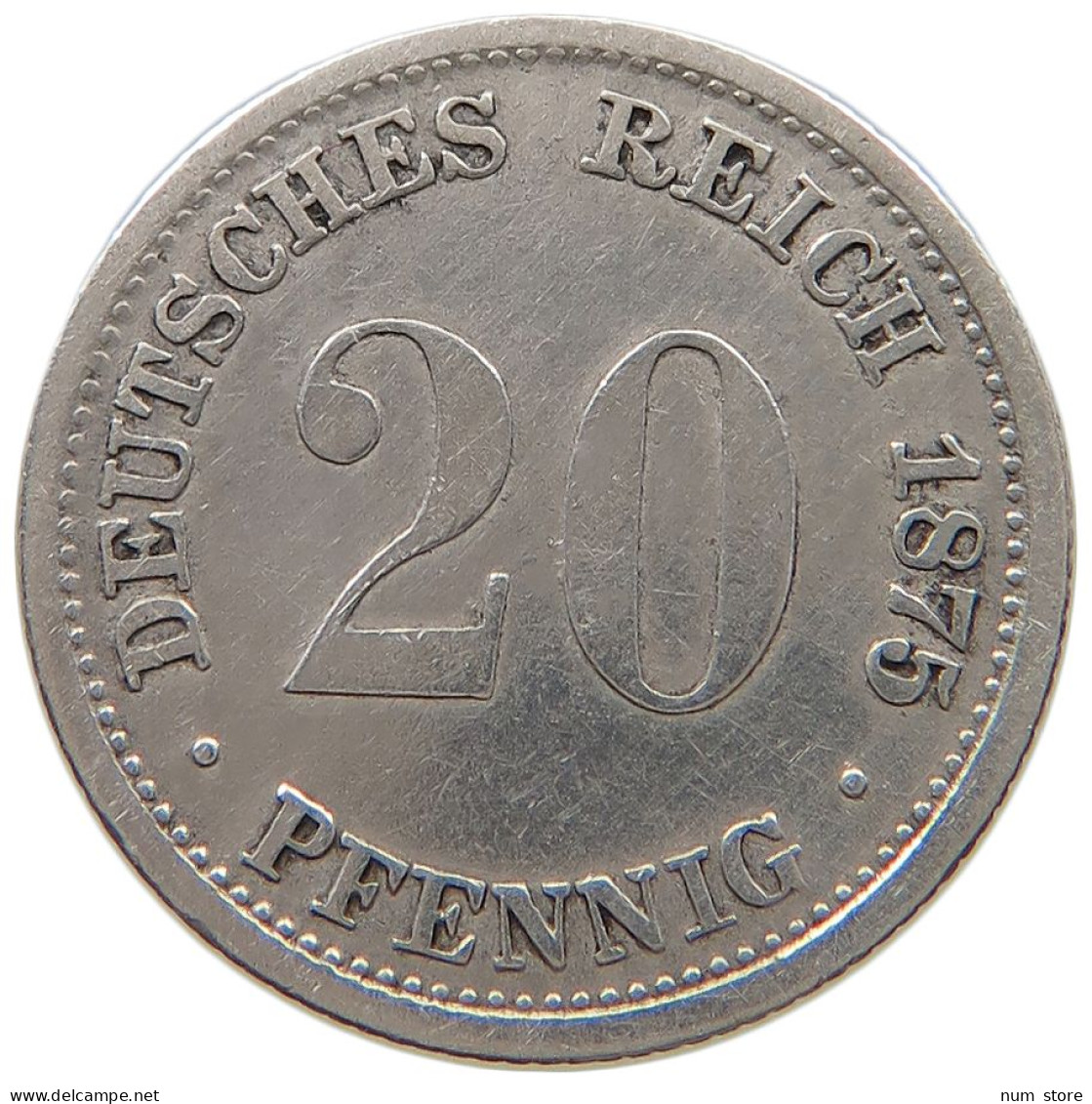 KAISERREICH 20 PFENNIG 1875 D  #a044 1009 - 20 Pfennig