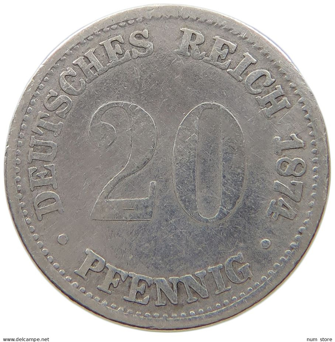 KAISERREICH 20 PFENNIG 1874 B  #a069 0325 - 20 Pfennig