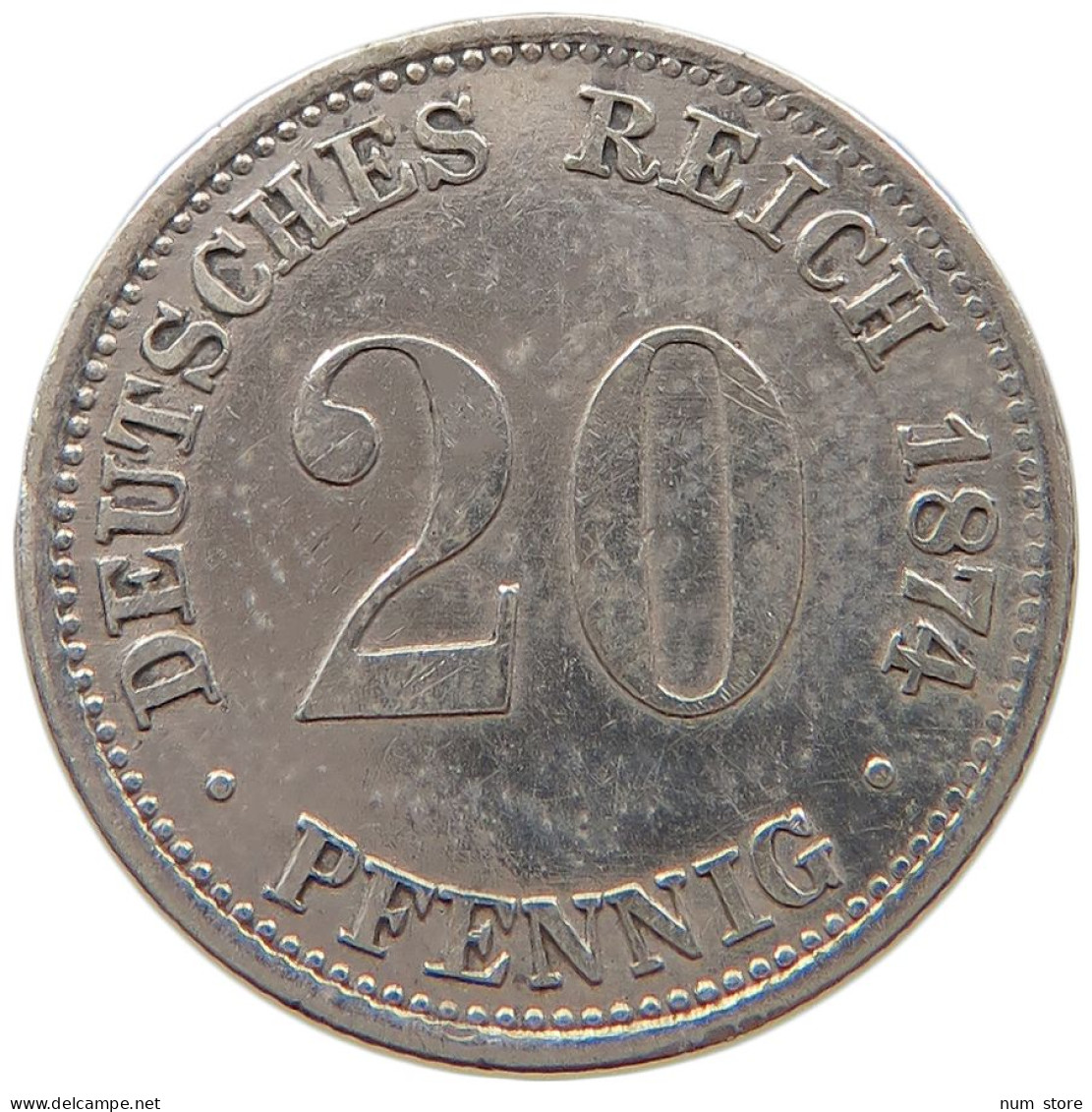 KAISERREICH 20 PFENNIG 1874 A  #c068 0257 - 20 Pfennig