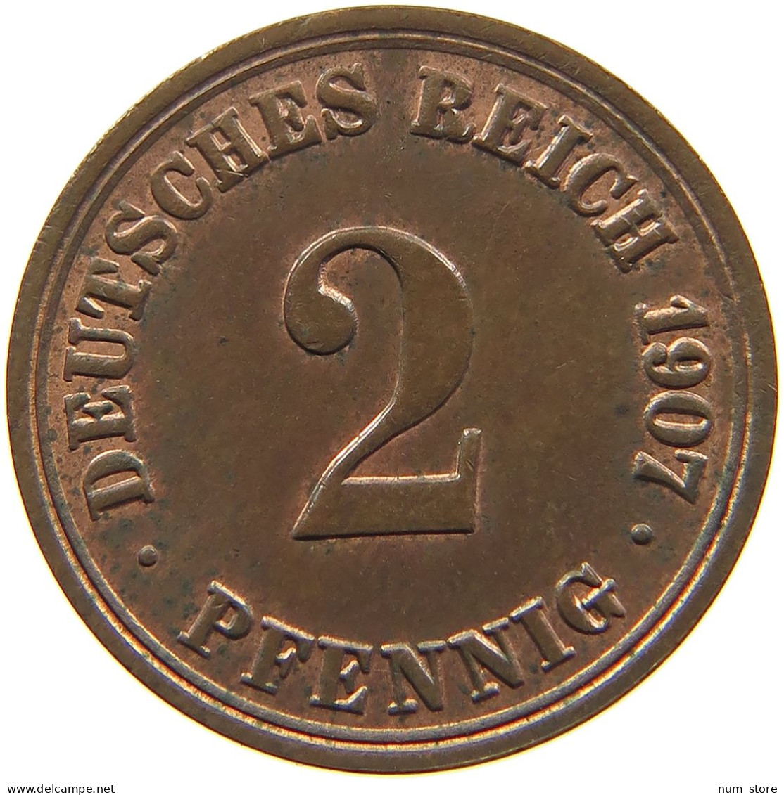 KAISERREICH 2 PFENNIG 1907 A  #c013 0315 - 2 Pfennig