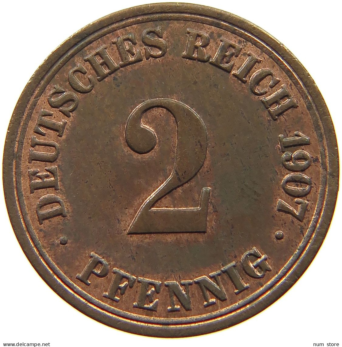 KAISERREICH 2 PFENNIG 1907 A  #c013 0323 - 2 Pfennig