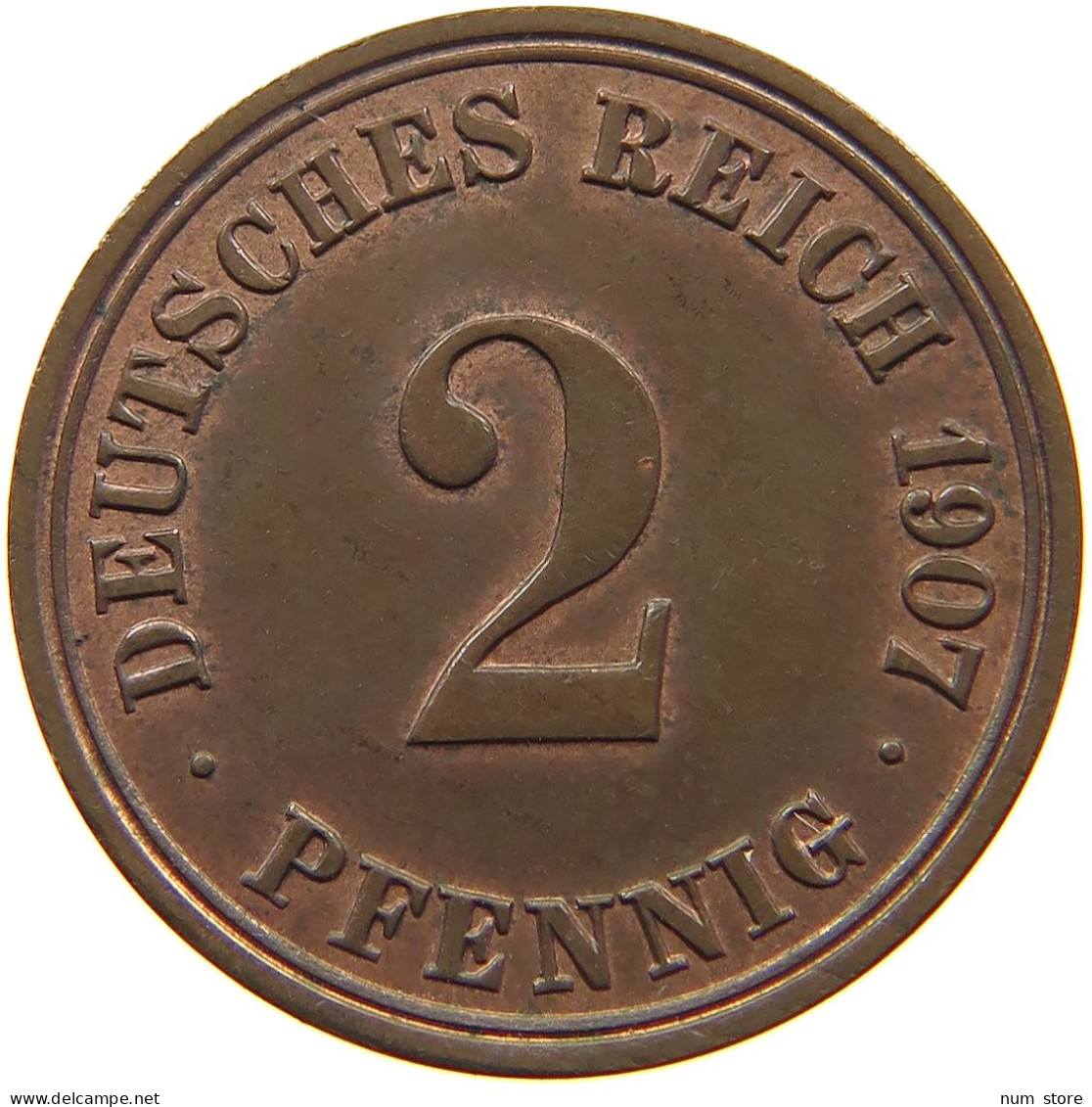 KAISERREICH 2 PFENNIG 1907 A  #c013 0325 - 2 Pfennig