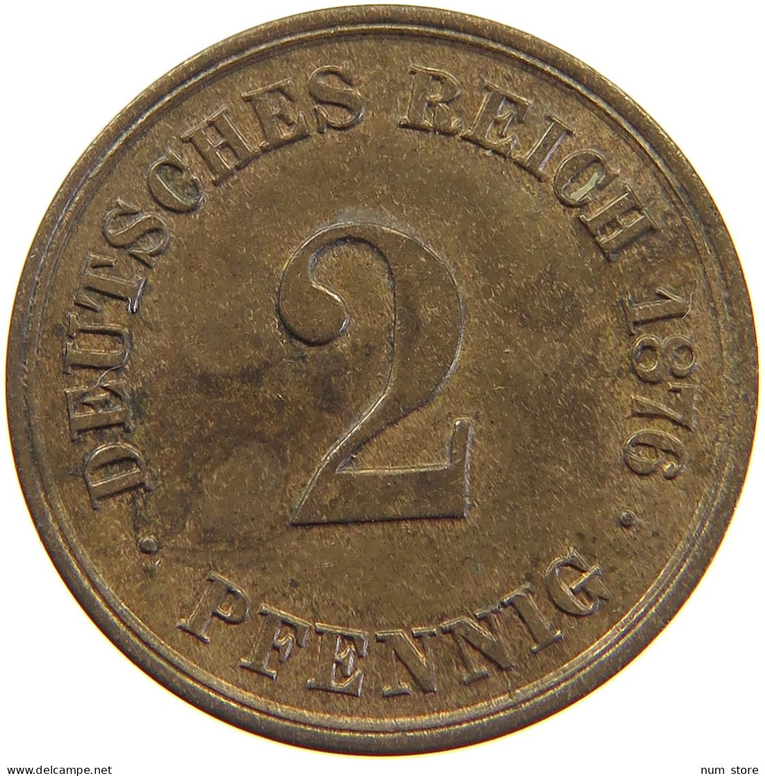 KAISERREICH 2 PFENNIG 1876 A  #c050 0195 - 2 Pfennig