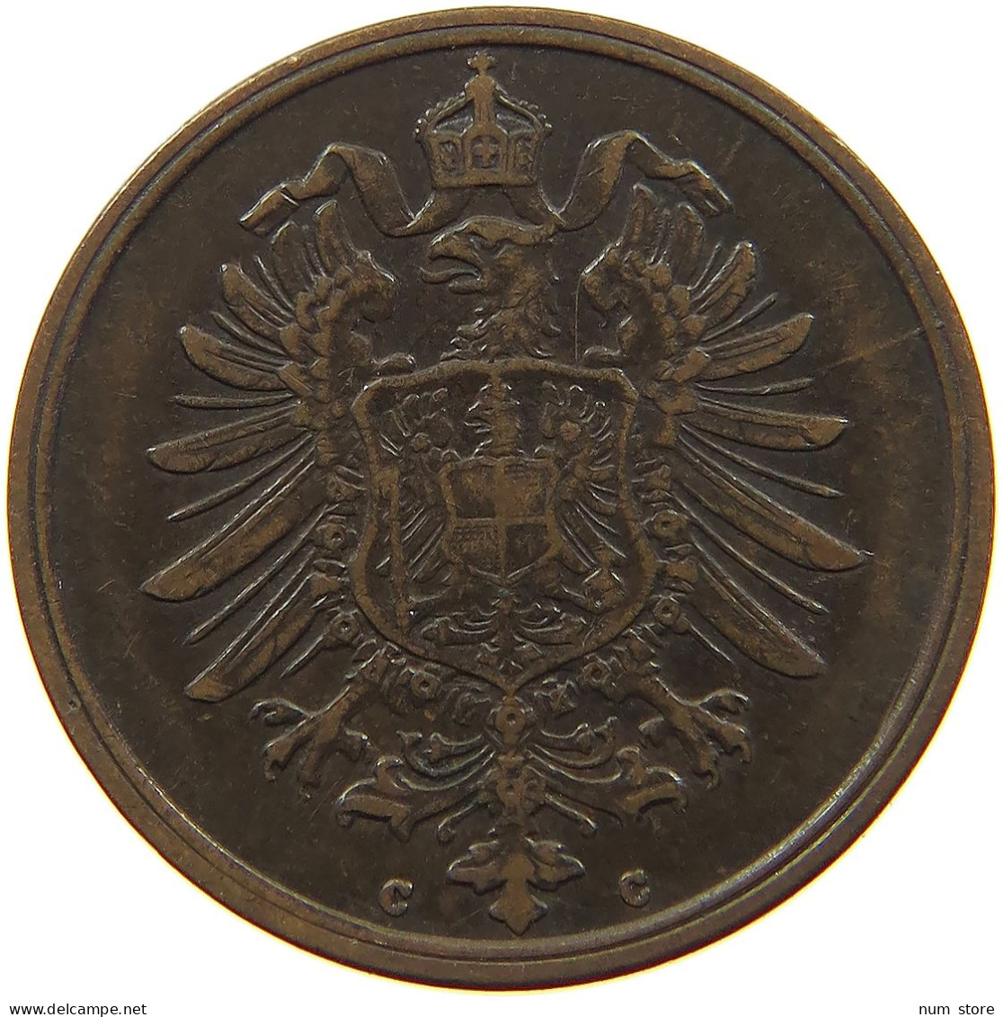 KAISERREICH 2 PFENNIG 1876 C  #s078 0029 - 2 Pfennig