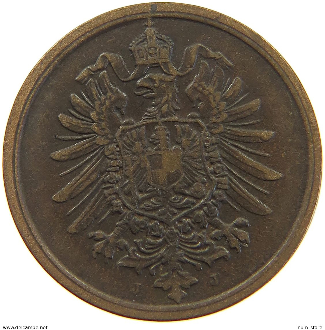 KAISERREICH 2 PFENNIG 1875 J  #a066 0743 - 2 Pfennig