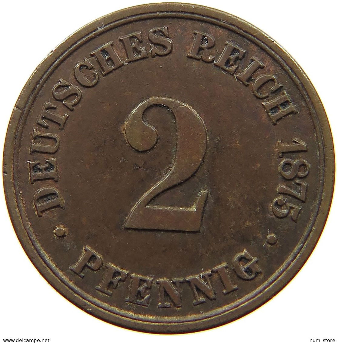 KAISERREICH 2 PFENNIG 1875 B  #a093 0525 - 2 Pfennig