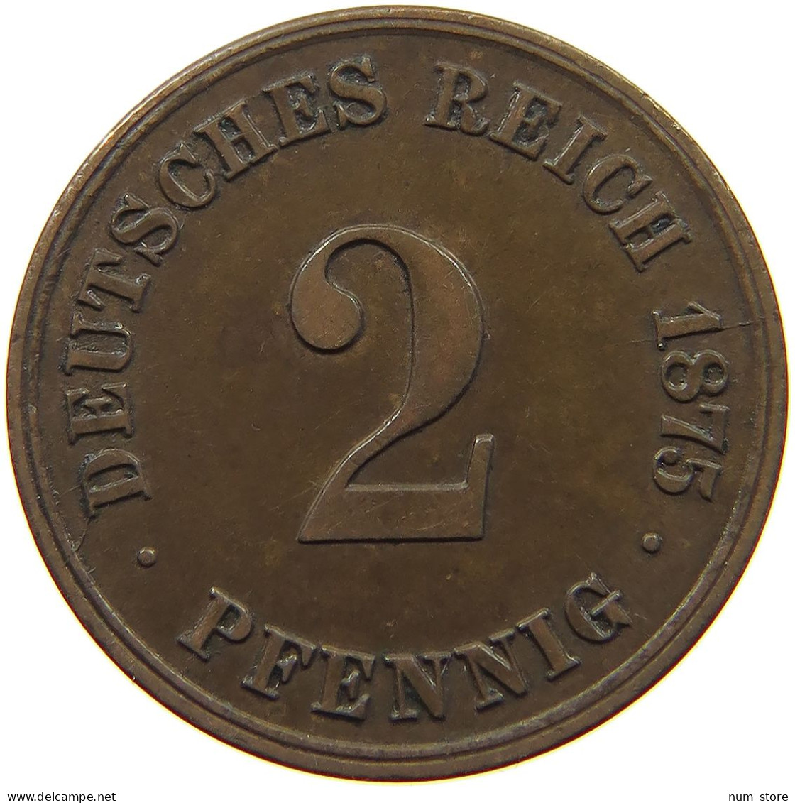 KAISERREICH 2 PFENNIG 1875 C  #a095 0621 - 2 Pfennig