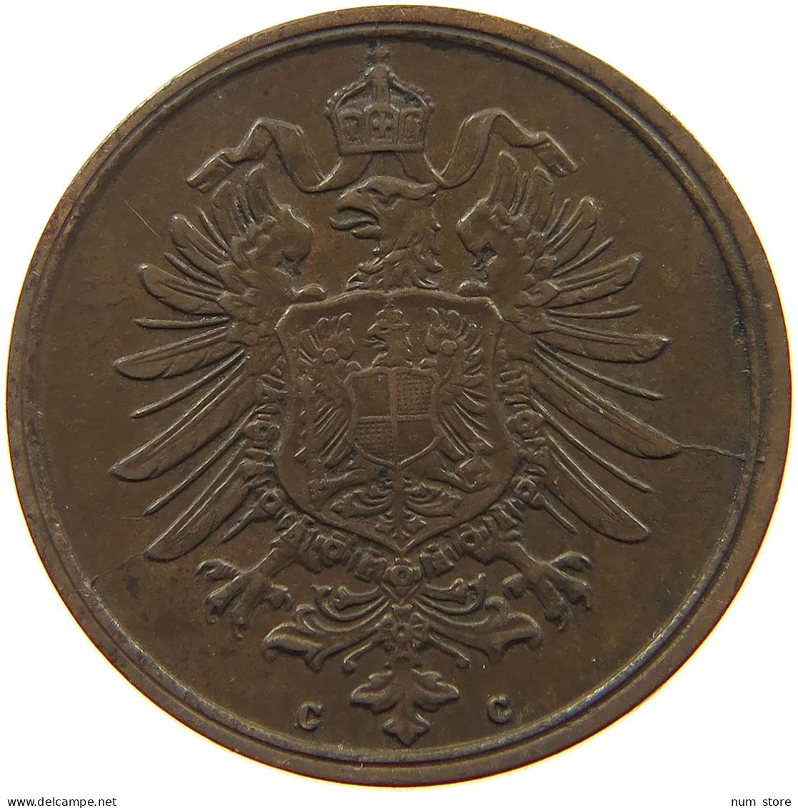 KAISERREICH 2 PFENNIG 1875 C  #a095 0621 - 2 Pfennig