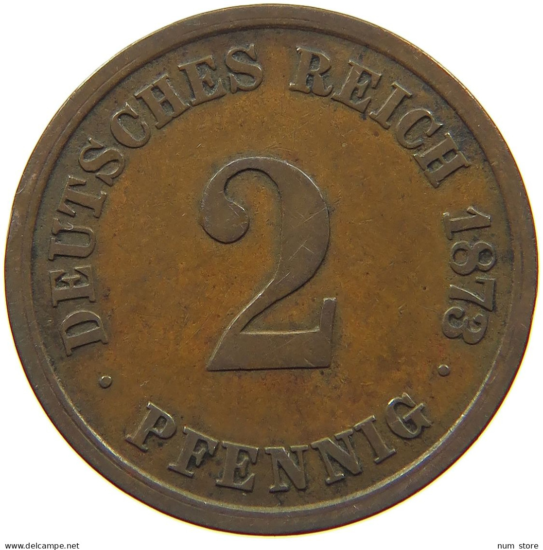 KAISERREICH 2 PFENNIG 1873 A  #s068 0433 - 2 Pfennig