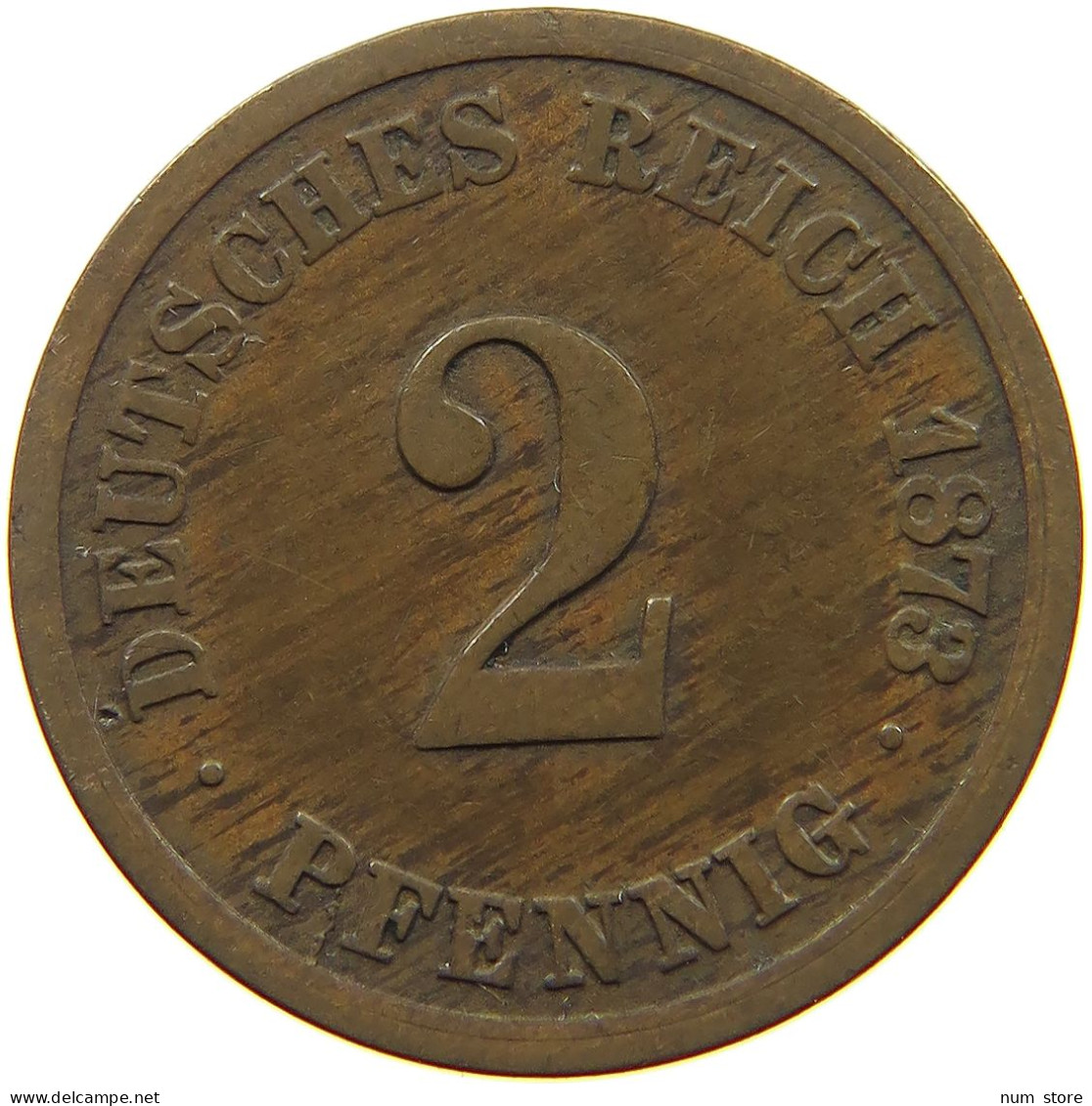 KAISERREICH 2 PFENNIG 1873 A  #a095 0609 - 2 Pfennig