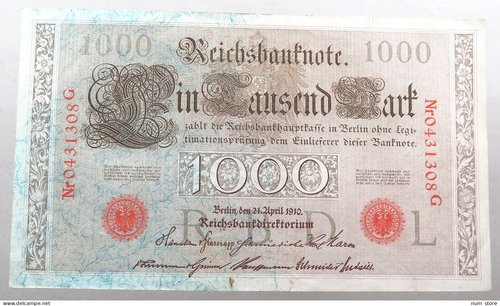 KAISERREICH 1000 MARK 1910  #alb052 0723 - 1000 Mark
