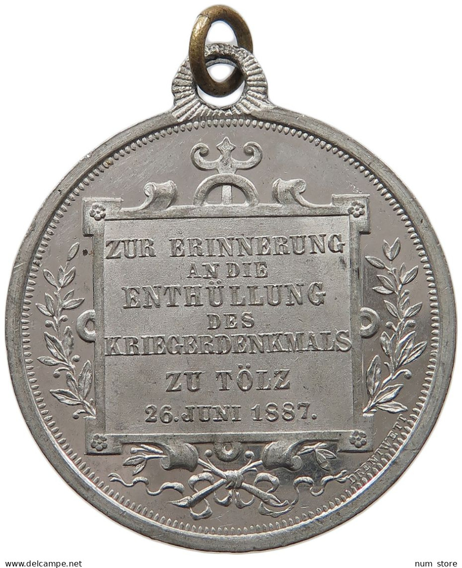 KAISERREICH MEDAILLE 1887 ZUR ERINNERUNG A.D. ENTHÜLLUNG DES KRIEGERDENKMALS ZU TÖTZ #tm4 0435 - Other & Unclassified