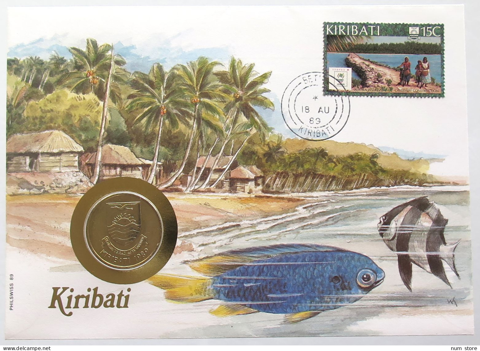 KIRIBATI STATIONERY 2 DOLLARS 1989  #bs18 0027 - Kiribati