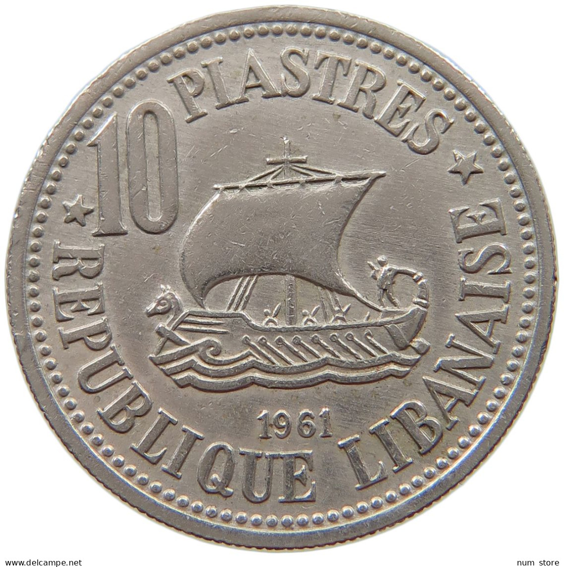 LEBANON 10 PIASTRES 1961  #a018 0223 - Lebanon