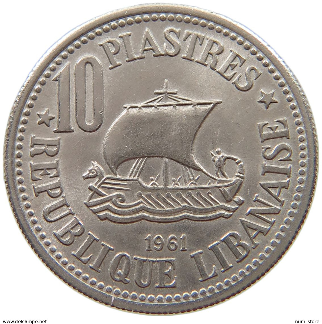 LEBANON 10 PIASTRES 1961  #a018 0225 - Lebanon