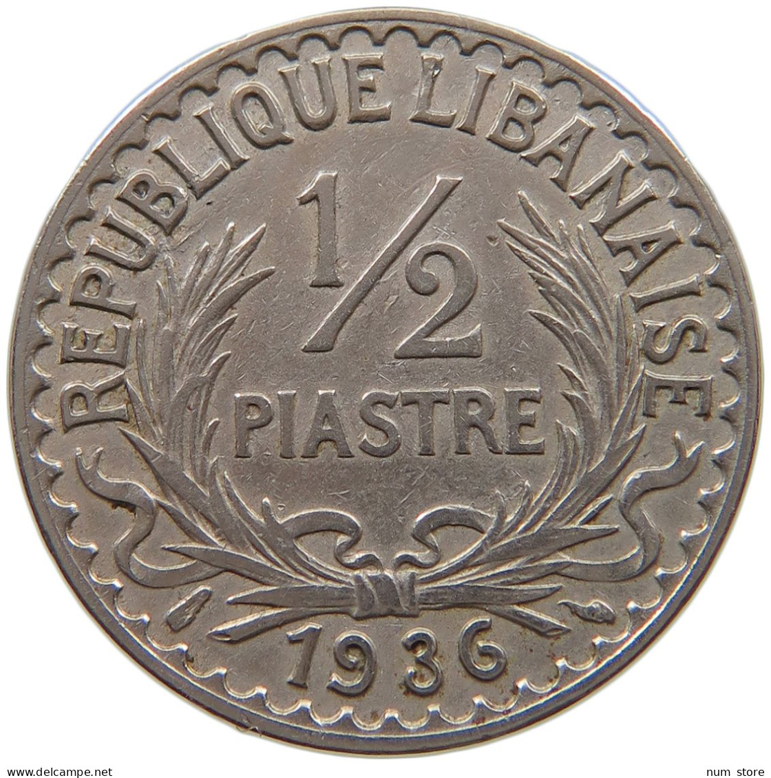 LEBANON 1/2 PIASTRE 1936  #a072 0583 - Lebanon