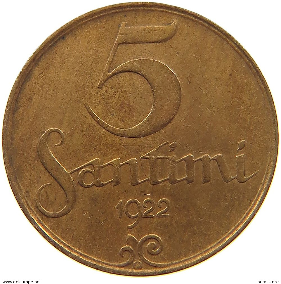 LATVIA 5 SANTIMI 1922  #s036 0499 - Lettonie