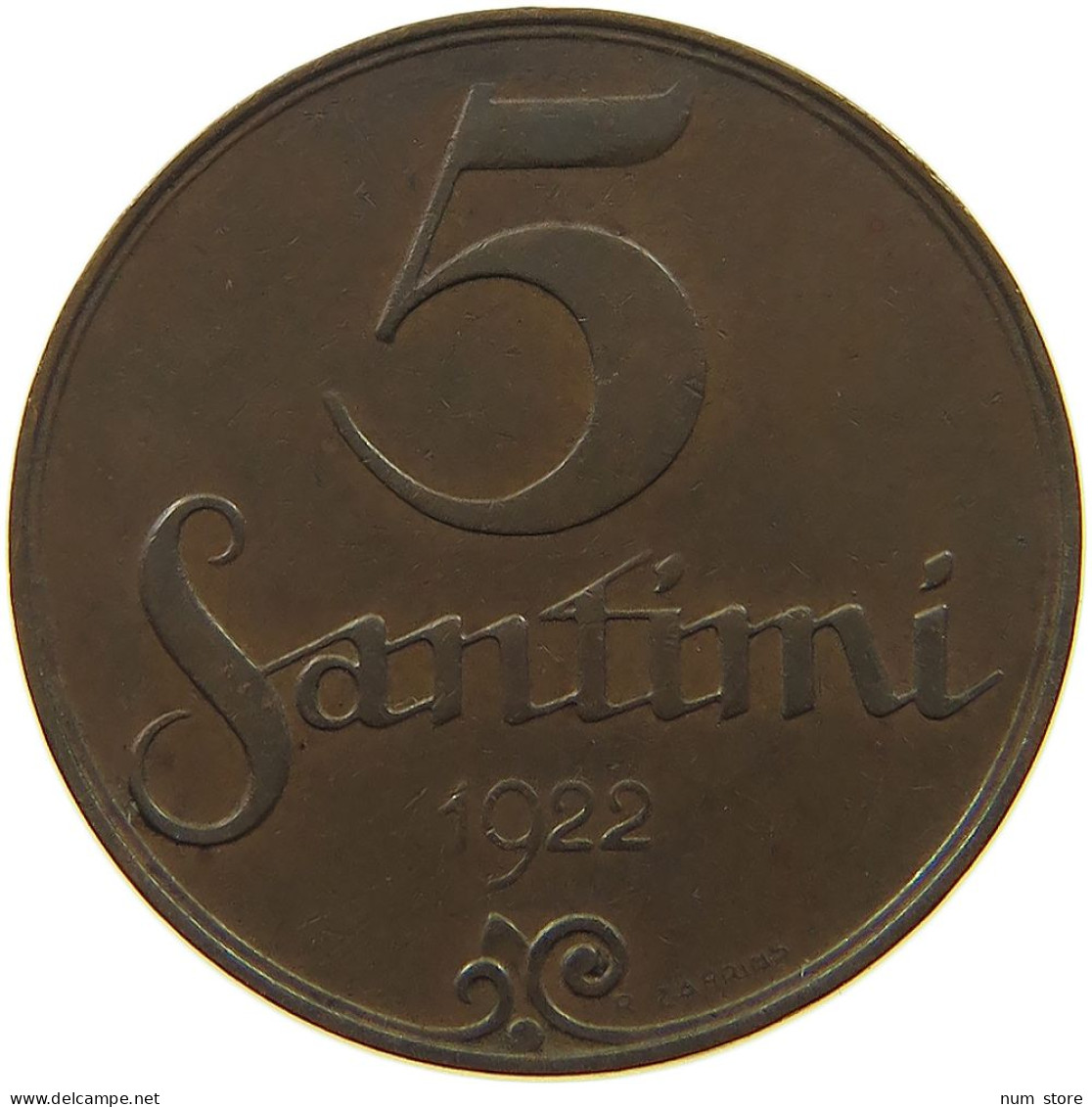 LATVIA 5 SANTIMI 1922  #s050 0539 - Letland