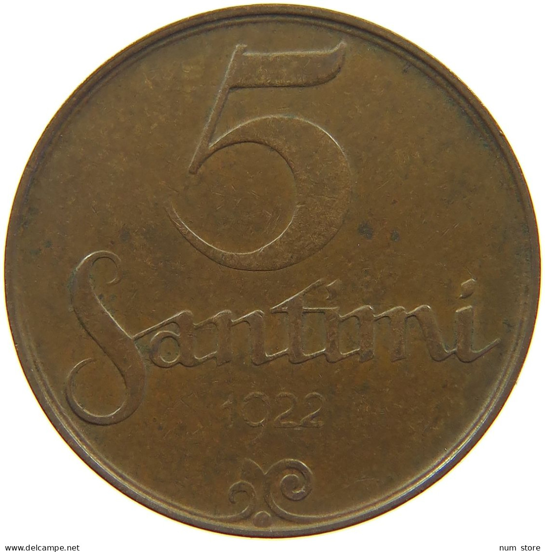 LATVIA 5 SANTIMI 1922  #c016 0387 - Latvia