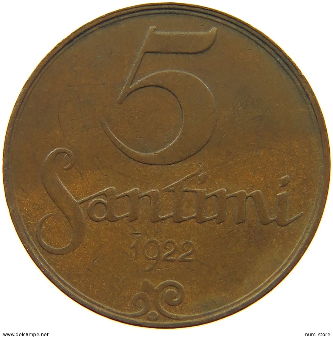 LATVIA 5 SANTIMI 1922  #c010 0271 - Lettonia