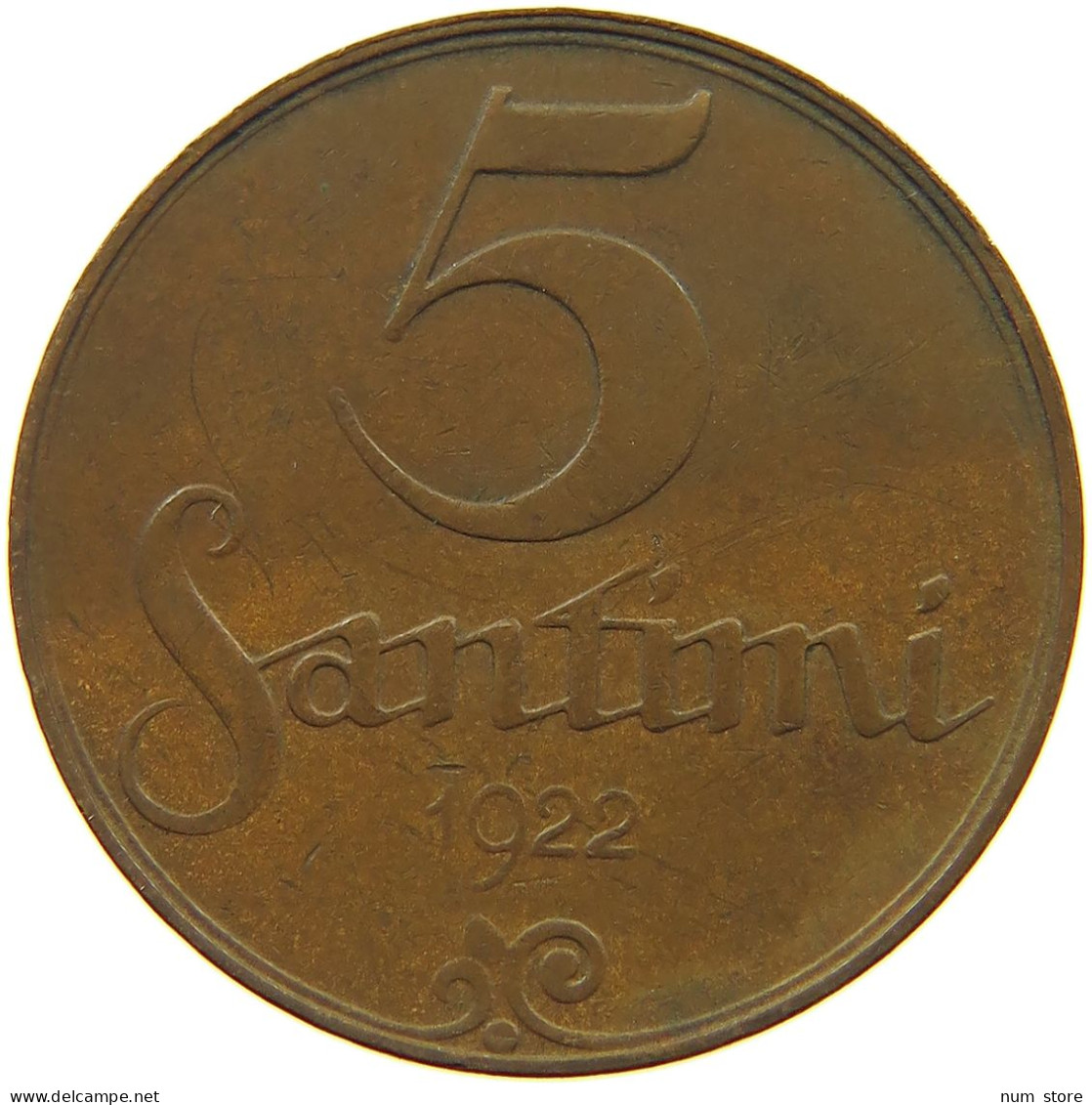 LATVIA 5 SANTIMI 1922  #c010 0271 - Lettonie