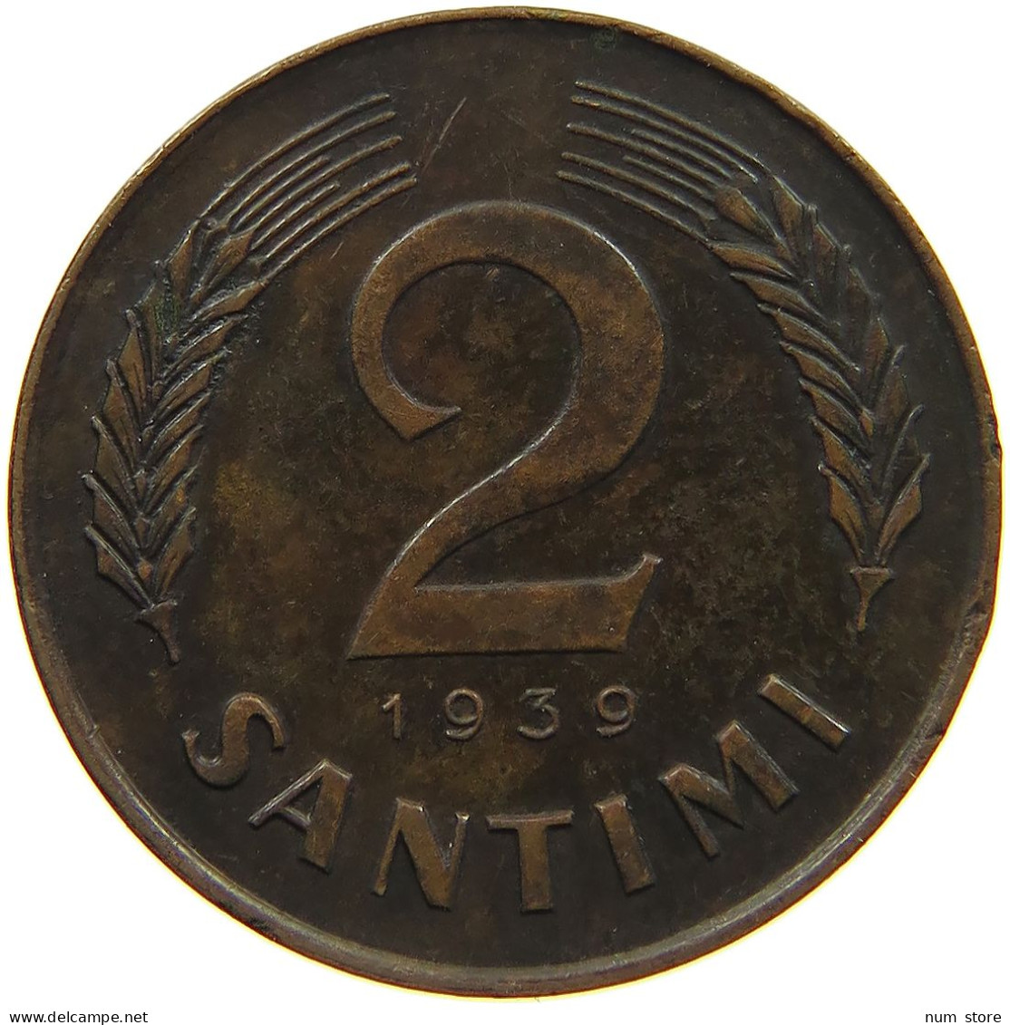 LATVIA 2 SANTIMI 1939  #c011 0203 - Lettland