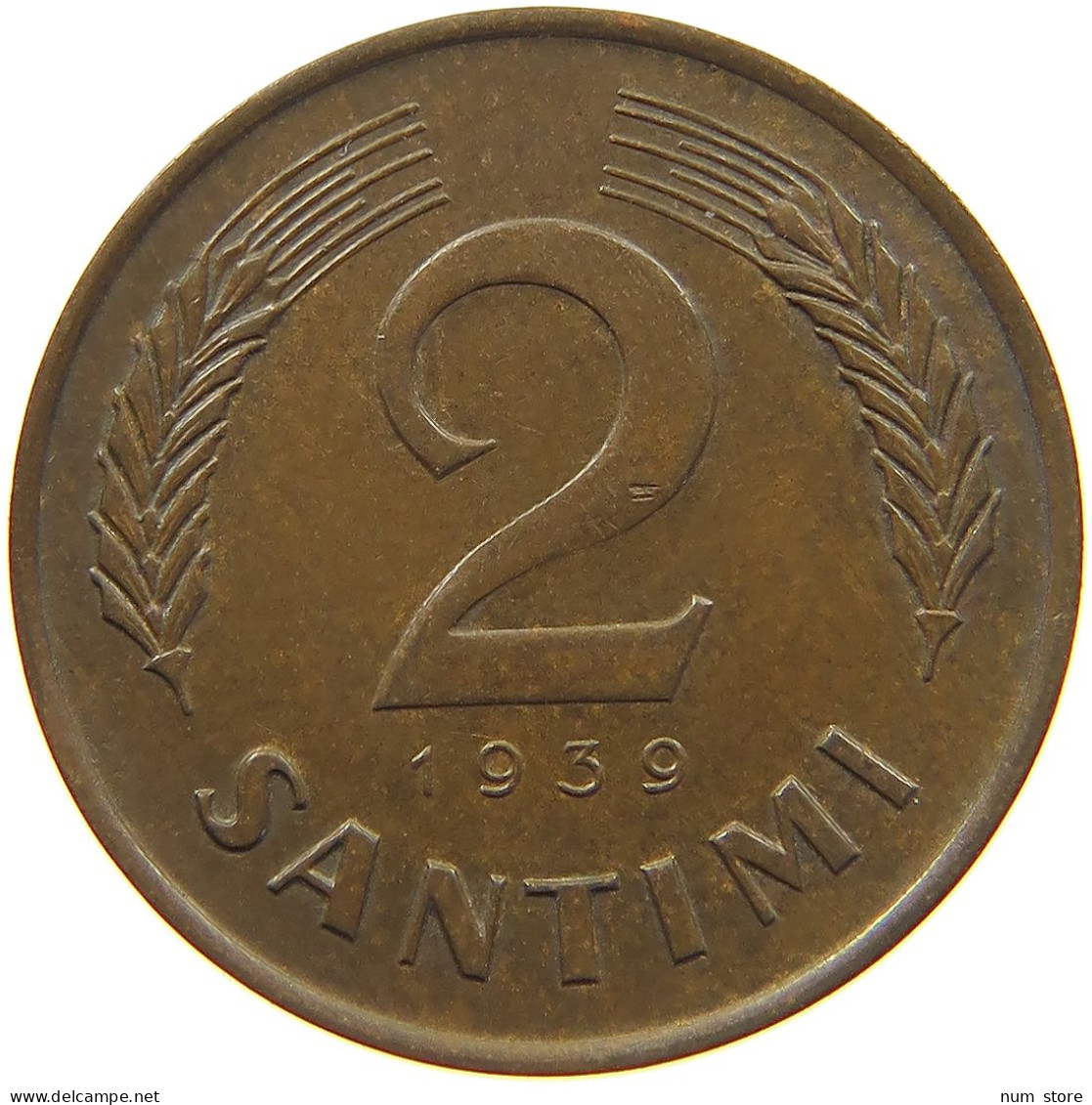 LATVIA 2 SANTIMI 1939  #c016 0573 - Latvia