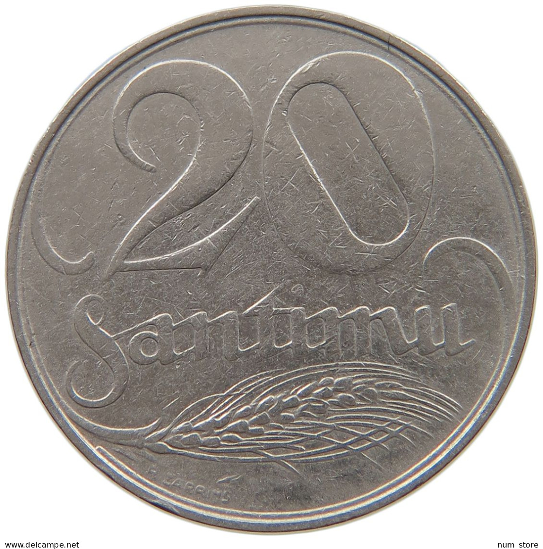 LATVIA 20 SANTIMU 1922  #a072 0633 - Latvia