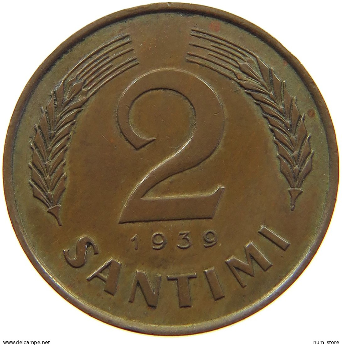 LATVIA 2 SANTIMI 1939  #t142 0259 - Latvia