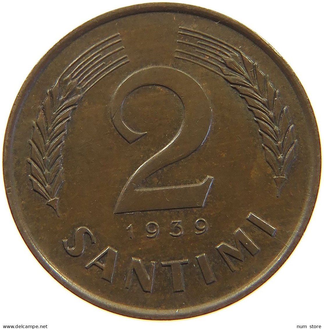 LATVIA 2 SANTIMI 1939  #a054 0489 - Lettonie