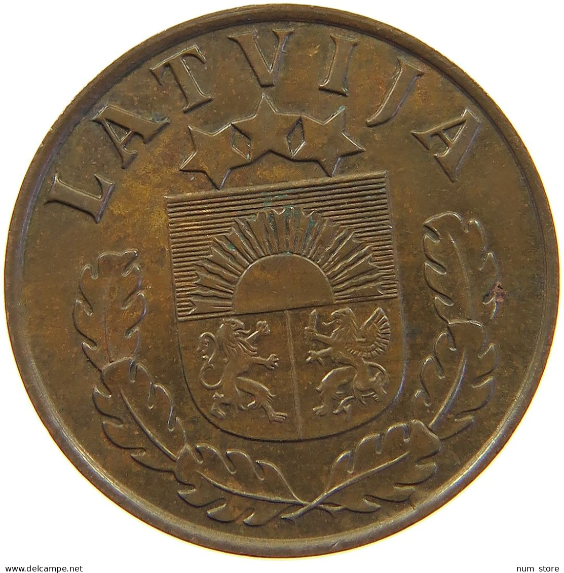 LATVIA 2 SANTIMI 1939  #a054 0489 - Latvia