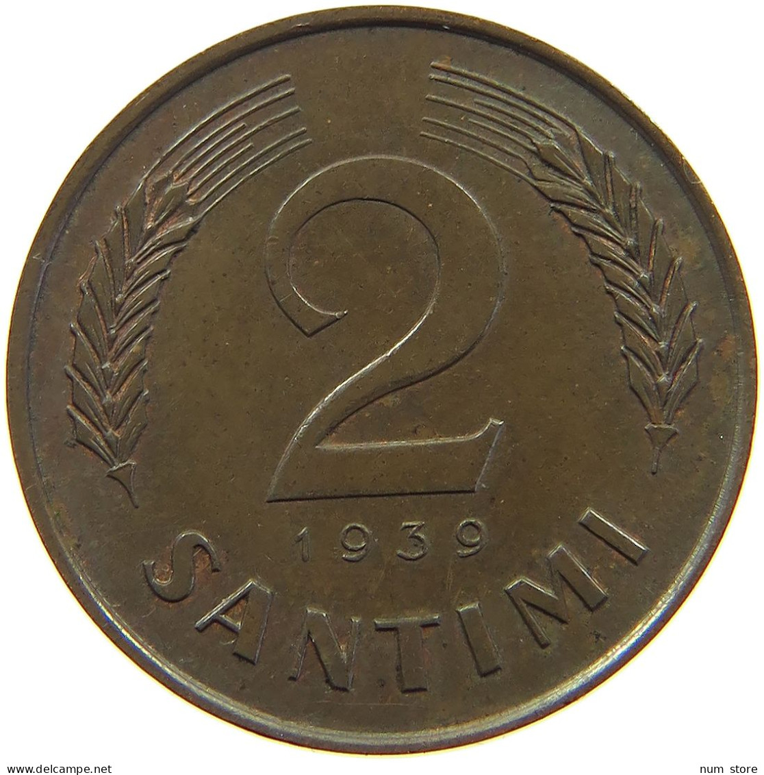 LATVIA 2 SANTIMI 1939  #a095 0651 - Lettonie