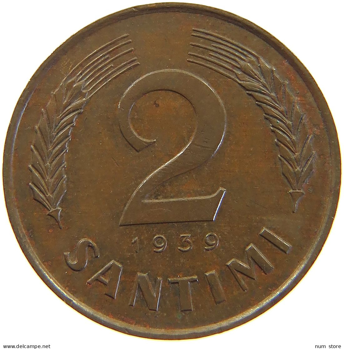 LATVIA 2 SANTIMI 1939  #c050 0259 - Letonia