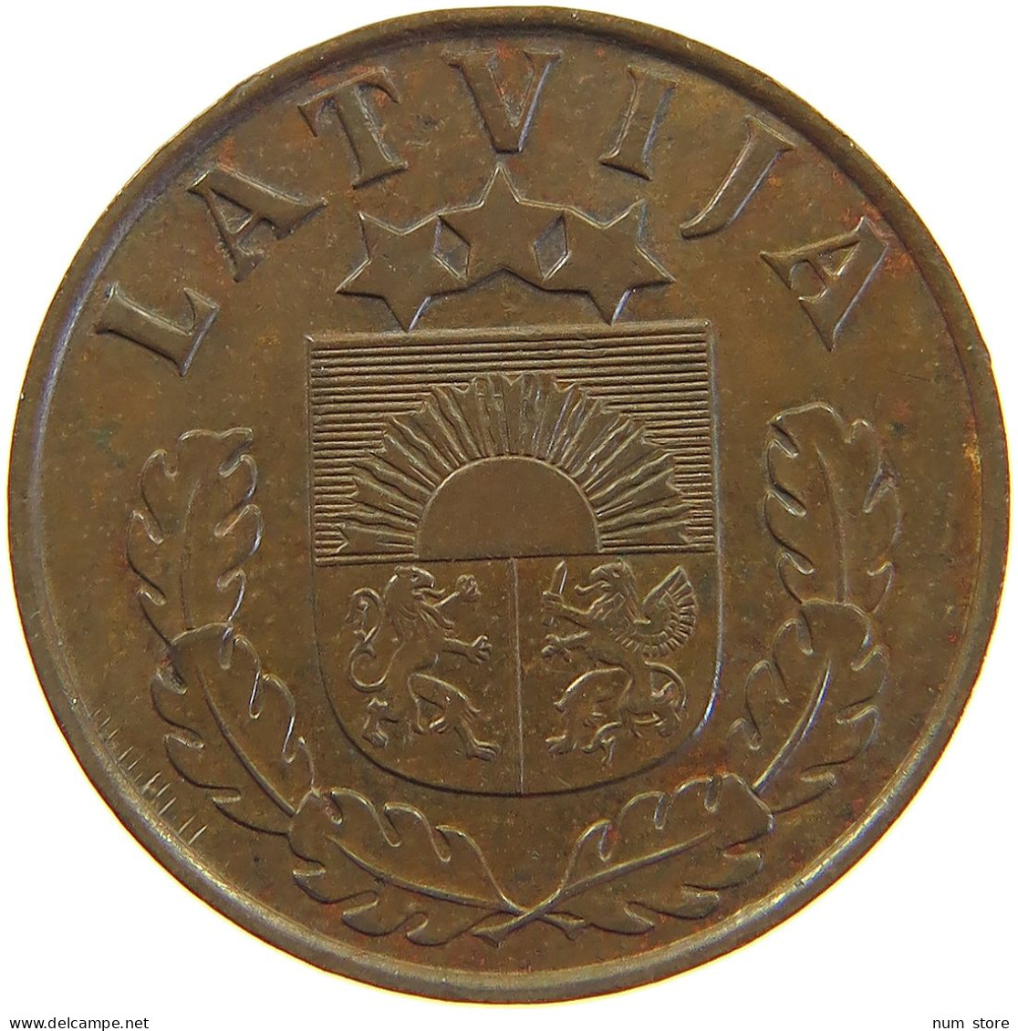 LATVIA 2 SANTIMI 1939  #c050 0259 - Latvia
