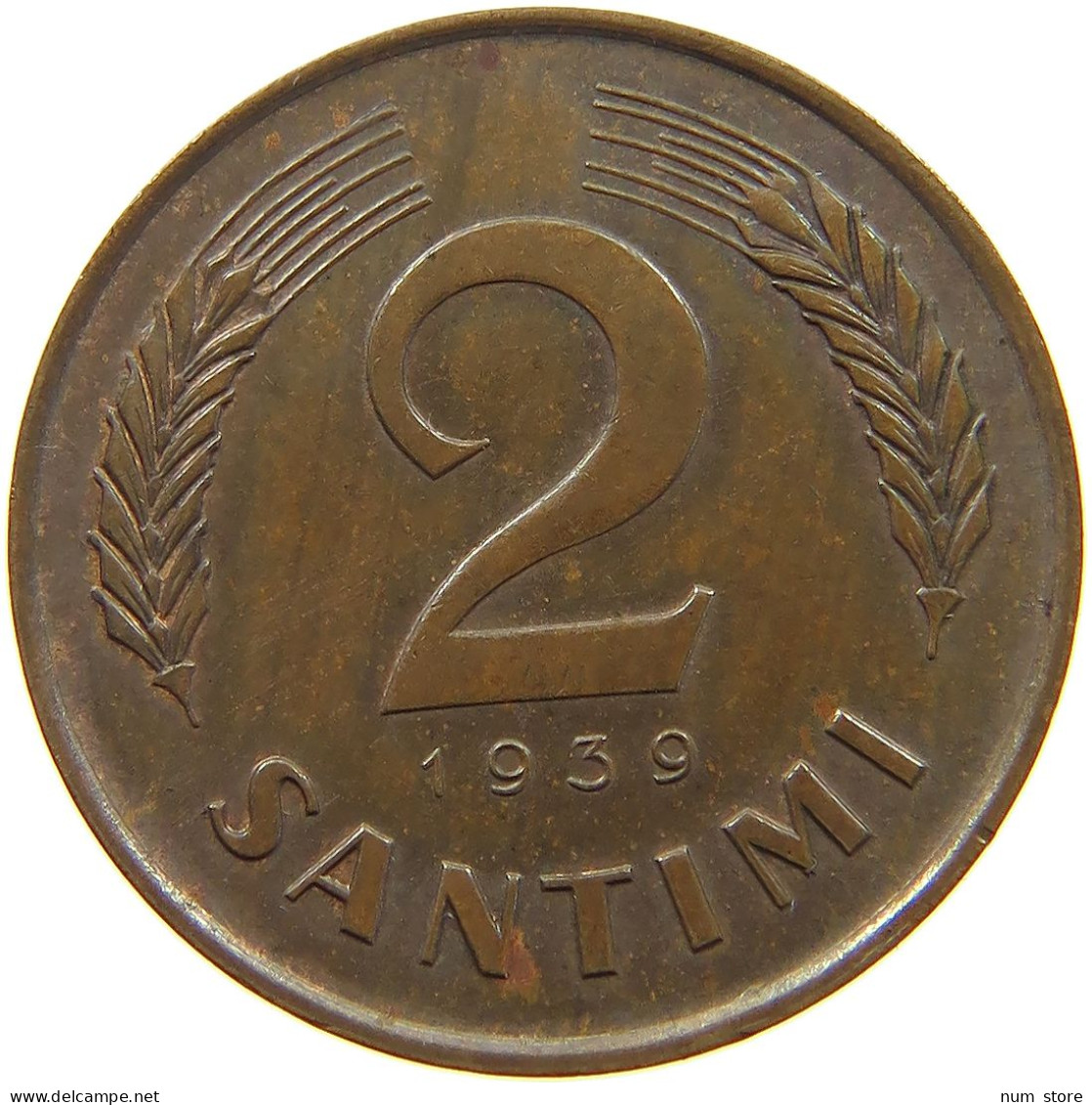 LATVIA 2 SANTIMI 1939  #a085 0715 - Lettonie