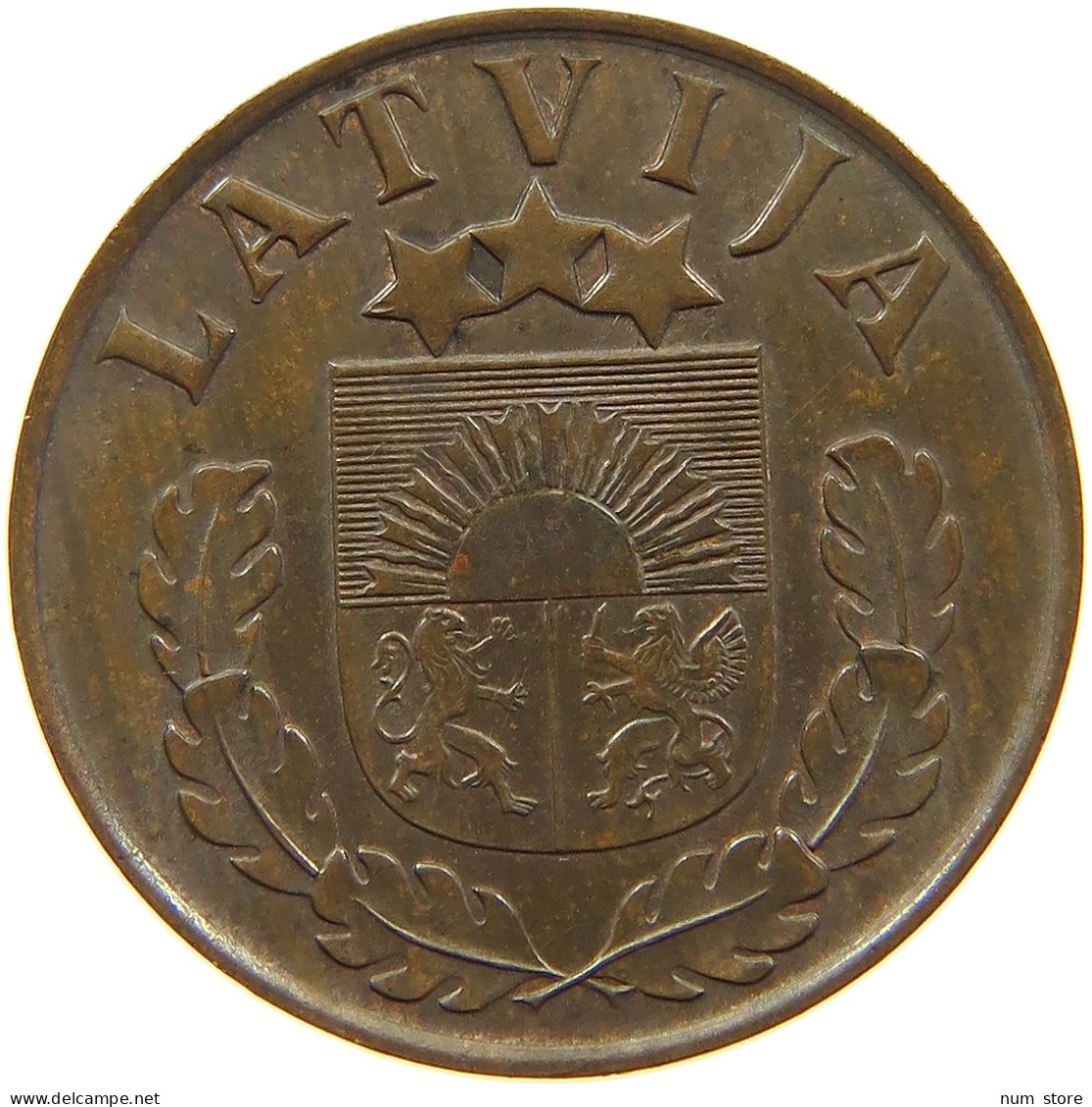 LATVIA 2 SANTIMI 1939  #a085 0715 - Latvia