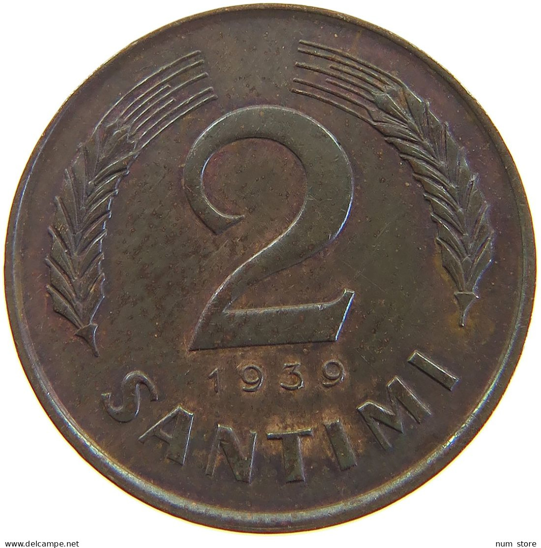 LATVIA 2 SANTIMI 1939  #a066 0755 - Lettonie