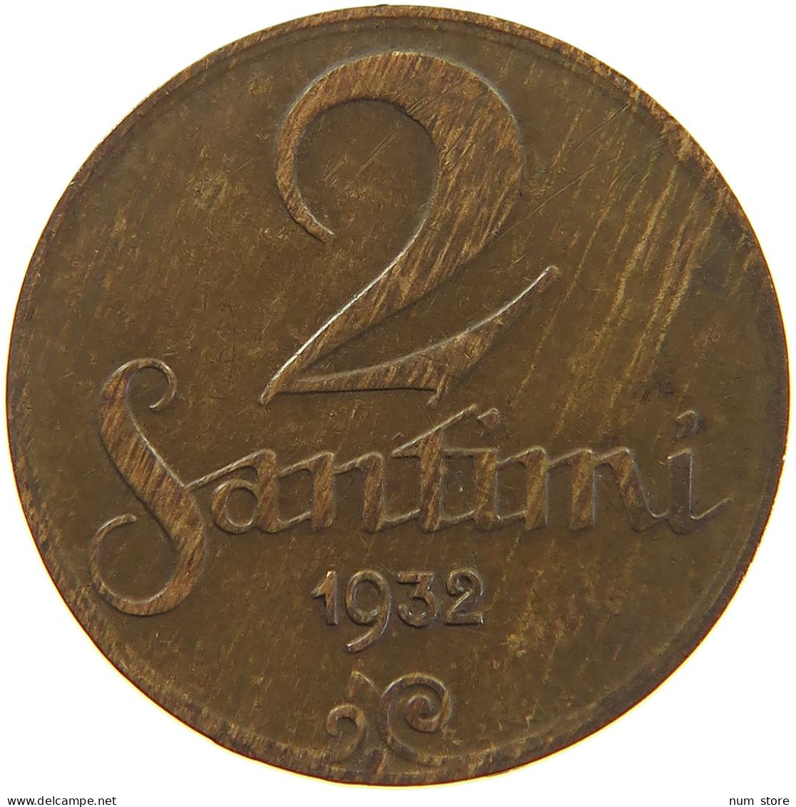 LATVIA 2 SANTIMI 1932  #a066 0765 - Latvia